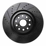 R1 Concepts 07-23 Lexus LS460 Front Right Drilled & Slotted Black Brake Rotor by R1 Concepts RNC-633-75017R