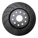 R1 Concepts 07-23 Lexus LS460 Front Right Drilled & Slotted Black Brake Rotor by R1 Concepts RNC-633-75017R