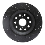 R1 Concepts 07-17 Lexus LS460 Rear Left Drilled & Slotted Black Brake Rotor by R1 Concepts RNC-633-75018L