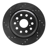 R1 Concepts 07-17 Lexus LS460 Rear Left Drilled & Slotted Black Brake Rotor by R1 Concepts RNC-633-75018L
