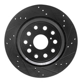 R1 Concepts 07-17 Lexus LS460 Rear Right Drilled & Slotted Black Brake Rotor by R1 Concepts RNC-633-75018R