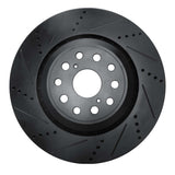 R1 Concepts 07-23 Lexus LS500h Left Front Drilled & Slotted Black Brake Rotor by R1 Concepts RNC-633-75019D