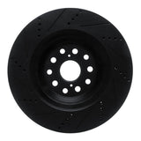 R1 Concepts 07-23 Lexus LS500 Right Front Drilled & Slotted Black Brake Rotor by R1 Concepts RNC-633-75020D