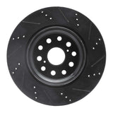 R1 Concepts 07-17 Lexus LS460 Left Rear Drilled & Slotted Black Brake Rotor by R1 Concepts RNC-633-75021D