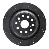 R1 Concepts 07-17 Lexus LS460 Left Rear Drilled & Slotted Black Brake Rotor by R1 Concepts RNC-633-75021D