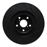 R1 Concepts 09-11 Lexus IS350 Left Front Drilled & Slotted Black Brake Rotor by R1 Concepts RNC-633-75027D