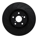 R1 Concepts 09-11 Lexus IS350 Left Front Drilled & Slotted Black Brake Rotor by R1 Concepts RNC-633-75027D