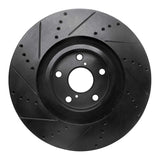 R1 Concepts 09-11 Lexus GS350 Right Front Drilled & Slotted Black Brake Rotor by R1 Concepts RNC-633-75028D