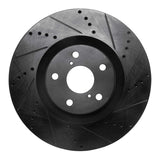 R1 Concepts 09-11 Lexus GS350 Right Front Drilled & Slotted Black Brake Rotor by R1 Concepts RNC-633-75028D
