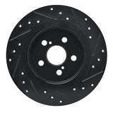 R1 Concepts 11-17 Lexus CT200H Rear Left Drilled & Slotted Black Brake Rotor by R1 Concepts RNC-633-75029L