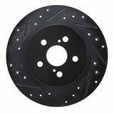 R1 Concepts 11-17 Lexus CT200H Rear Left Drilled & Slotted Black Brake Rotor by R1 Concepts RNC-633-75029L