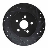 R1 Concepts 11-17 Lexus CT200H Rear Right Drilled & Slotted Black Brake Rotor by R1 Concepts RNC-633-75029R