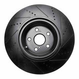 R1 Concepts 10-17 Lexus LS460 Right Front Drilled & Slotted Black Brake Rotor by R1 Concepts RNC-633-75031D