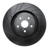 R1 Concepts 10-17 Lexus LS460 Right Front Drilled & Slotted Black Brake Rotor by R1 Concepts RNC-633-75031D