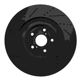R1 Concepts 13-20 Lexus Gs450H Left Front Drilled & Slotted Black Brake Rotor