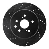 R1 Concepts 06-20 Lexus GS300 Rear Left Drilled & Slotted Black Brake Rotor by R1 Concepts RNC-633-75036L