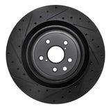 R1 Concepts 15-22 Lexus RC F Right Rear Drilled & Slotted Black Brake Rotor by R1 Concepts RNC-633-75039D