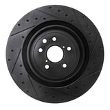 R1 Concepts 15-22 Lexus GS F Left Rear Drilled & Slotted Black Brake Rotor by R1 Concepts RNC-633-75040D