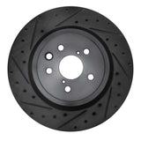 R1 Concepts 15-22 Lexus GS F Left Rear Drilled & Slotted Black Brake Rotor by R1 Concepts RNC-633-75040D