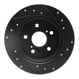 R1 Concepts 2015-2025 Lexus NX200T Rear Left Drilled & Slotted Black Brake Rotor by R1 Concepts RNC-633-75041L