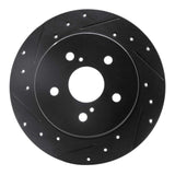 R1 Concepts 2015-2025 Lexus NX200T Rear Left Drilled & Slotted Black Brake Rotor by R1 Concepts RNC-633-75041L