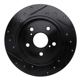 R1 Concepts 2015-2025 Lexus ES250 Rear Right Drilled & Slotted Black Brake Rotor by R1 Concepts RNC-633-75041R