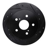 R1 Concepts 2015-2025 Lexus ES250 Rear Right Drilled & Slotted Black Brake Rotor by R1 Concepts RNC-633-75041R