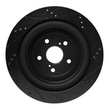 R1 Concepts 16-22 Lexus RX350 Rear Left Drilled & Slotted Black Brake Rotor by R1 Concepts RNC-633-75042L