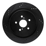 R1 Concepts 16-22 Lexus RX350 Rear Left Drilled & Slotted Black Brake Rotor by R1 Concepts RNC-633-75042L