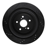 R1 Concepts 16-22 Lexus RX350 Rear Right Drilled & Slotted Black Brake Rotor by R1 Concepts RNC-633-75042R