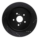 R1 Concepts 16-22 Lexus RX350 Rear Right Drilled & Slotted Black Brake Rotor by R1 Concepts RNC-633-75042R
