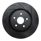 R1 Concepts 16-24 Toyota Avalon Hybrid Front Right Drilled & Slotted Black Brake Rotor by R1 Concepts RNC-633-75043R