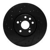 R1 Concepts 06-20 Lexus GS350 Left Front Drilled & Slotted Black Brake Rotor by R1 Concepts RNC-633-75052D