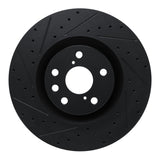 R1 Concepts 11-25 Lexus IS200T Left Front Drilled & Slotted Black Brake Rotor by R1 Concepts RNC-633-75054D