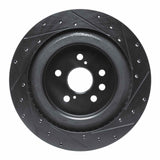 R1 Concepts 2020-2025 Lexus RX350 Rear Left Drilled & Slotted Black Brake Rotor by R1 Concepts RNC-633-75065L