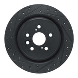 R1 Concepts 2020-2025 Lexus RX350 Rear Left Drilled & Slotted Black Brake Rotor by R1 Concepts RNC-633-75065L