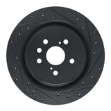 R1 Concepts 2020-2025 Lexus RX450h+ Rear Right Drilled & Slotted Black Brake Rotor by R1 Concepts RNC-633-75065R
