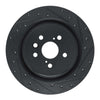 R1 Concepts 2020-2025 Lexus RX450h+ Rear Right Drilled & Slotted Black Brake Rotor