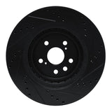R1 Concepts 20-25 Lexus RX350h Front Left Drilled & Slotted Black Brake Rotor