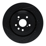 R1 Concepts 20-25 Lexus RX350h Front Left Drilled & Slotted Black Brake Rotor