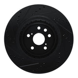 R1 Concepts 20-25 Lexus RX350 Front Right Drilled & Slotted Black Brake Rotor