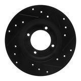 R1 Concepts 75-79 Toyota Corolla (US/Canada) Front Left Drilled & Slotted Black Brake Rotor by R1 Concepts RNC-633-76001L