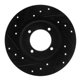 R1 Concepts 75-79 Toyota Corolla (US/Canada) Front Left Drilled & Slotted Black Brake Rotor by R1 Concepts RNC-633-76001L
