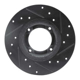 R1 Concepts 80-82 Toyota Tercel Front Left Drilled & Slotted Black Brake Rotor