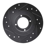 R1 Concepts 81-84 Toyota STARLET Front Right Drilled & Slotted Black Brake Rotor