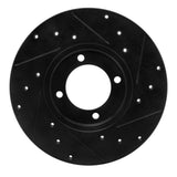 R1 Concepts 76-81 Toyota Celica Front Left Drilled & Slotted Black Brake Rotor by R1 Concepts RNC-633-76007L