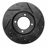 R1 Concepts 79-81 Toyota Celica Front Right Drilled & Slotted Black Brake Rotor by R1 Concepts RNC-633-76008R