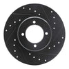 R1 Concepts 72-82 Toyota CORONA Front Right Drilled & Slotted Black Brake Rotor