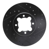 R1 Concepts 82-85 Toyota Celica Front Right Drilled & Slotted Black Brake Rotor by R1 Concepts RNC-633-76013R