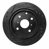 R1 Concepts 82-85 Toyota Celica Rear Right Drilled & Slotted Black Brake Rotor by R1 Concepts RNC-633-76014R